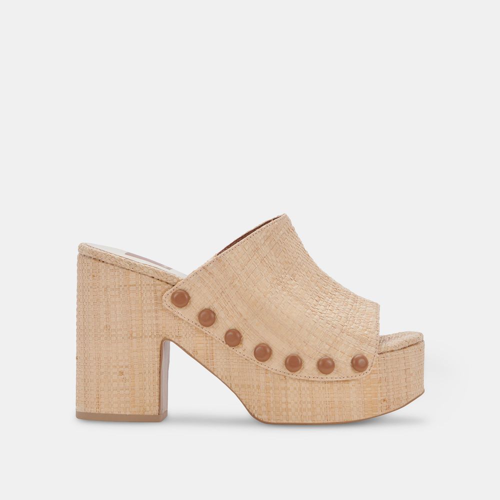 Dolce Vita Emol Raffia Women Heels Light Brown | US-635901GLO