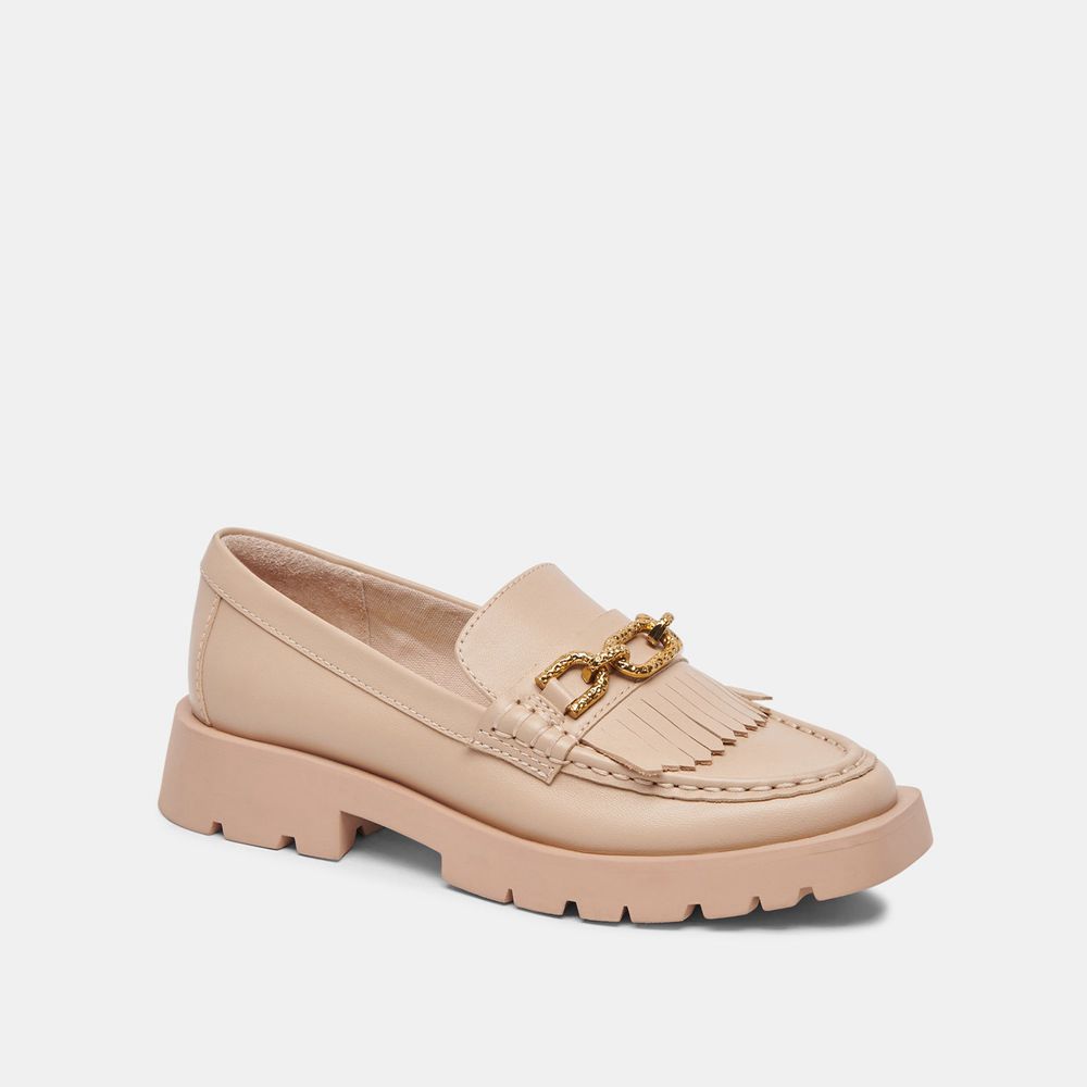 Dolce Vita Erna Leather Women Flats Beige | US-247903FXO