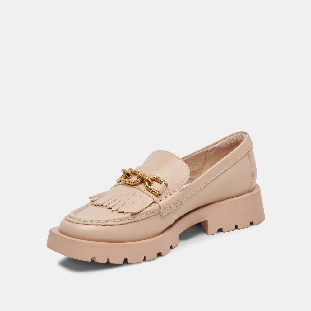 Dolce Vita Erna Wide Leather Women Flats Beige | US-147368XSH