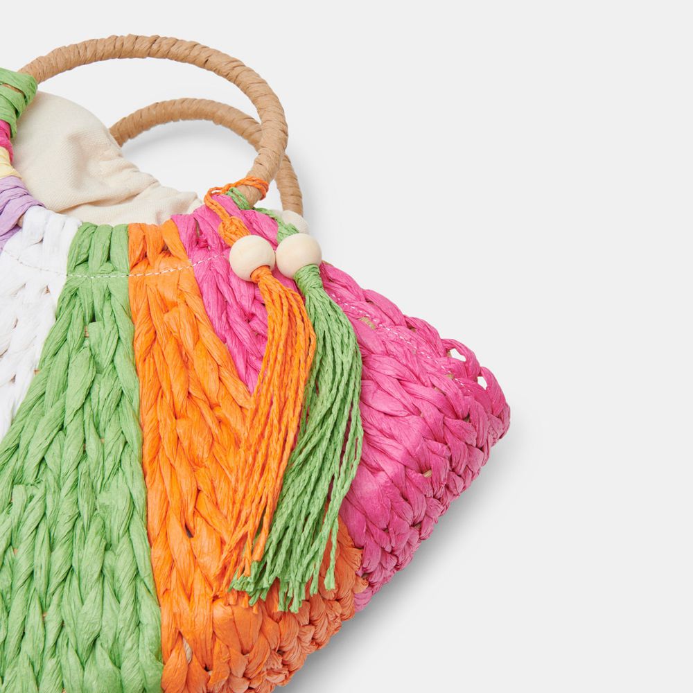 Dolce Vita Estelle Raffia Women Handbag Multicolor | US-186293HGJ