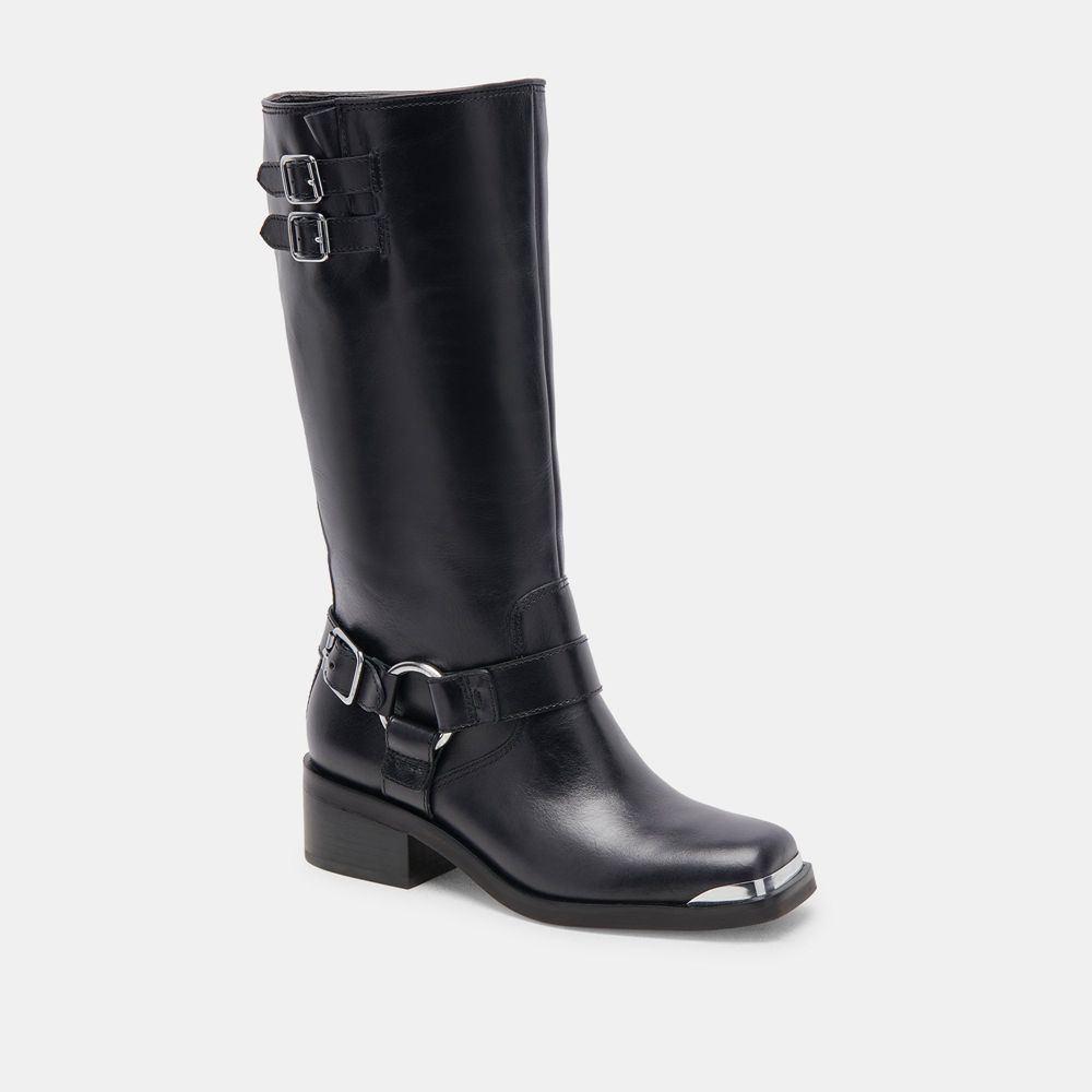 Dolce Vita Evi Leather Women Boots Black | US-307568BTV