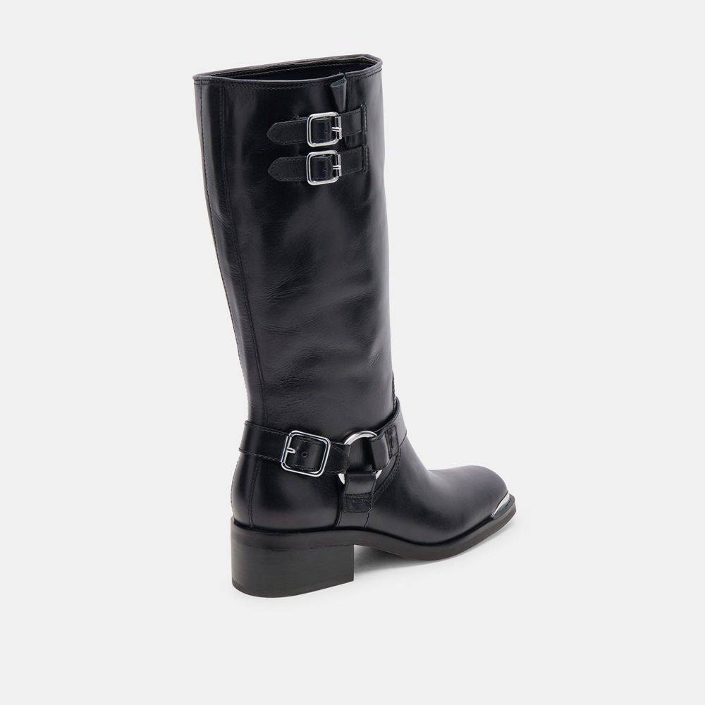 Dolce Vita Evi Leather Women Boots Black | US-307568BTV