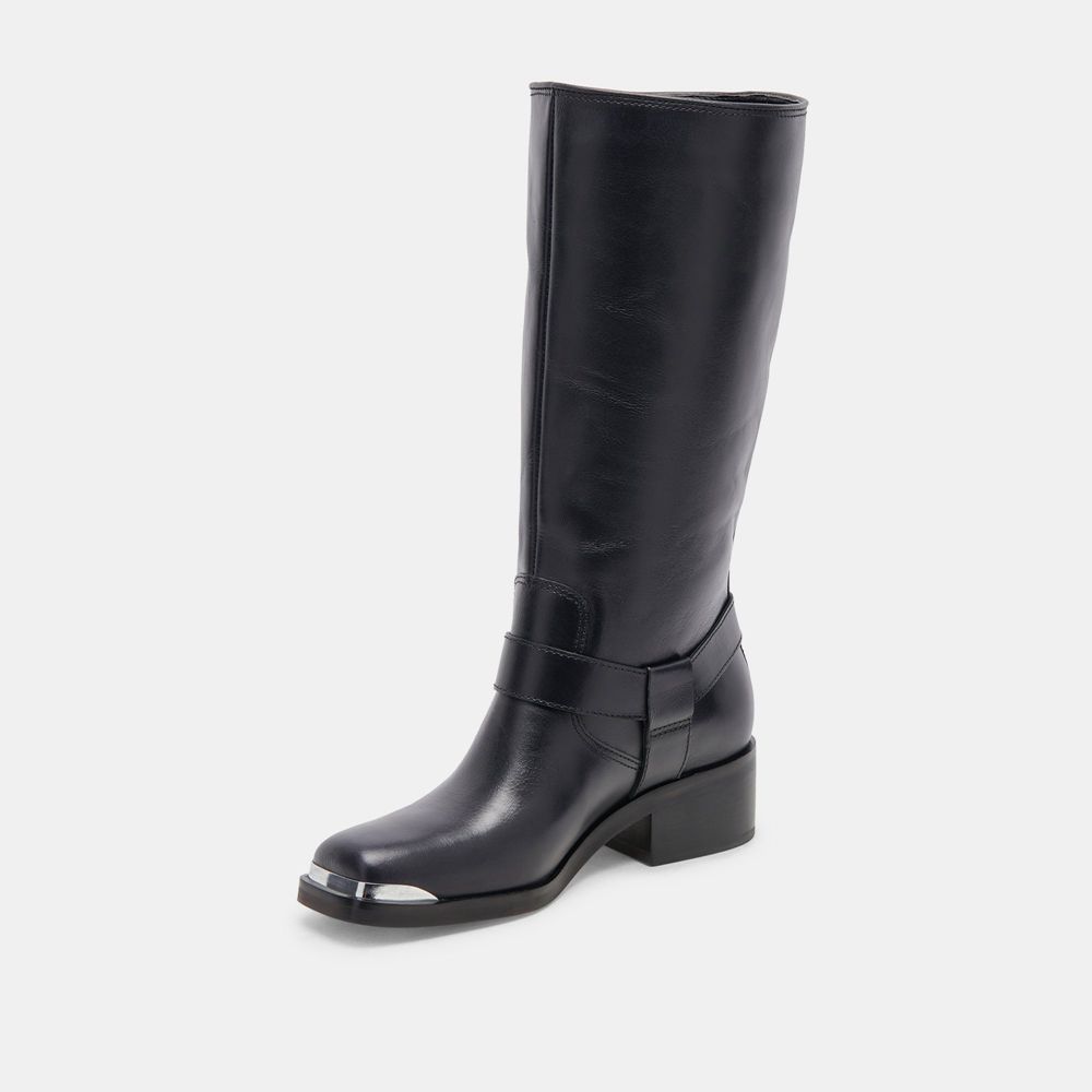 Dolce Vita Evi Leather Women Boots Black | US-307568BTV