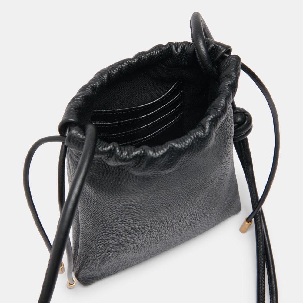 Dolce Vita Evie Crossbody Leather Women Pouch Black | US-987042BJI