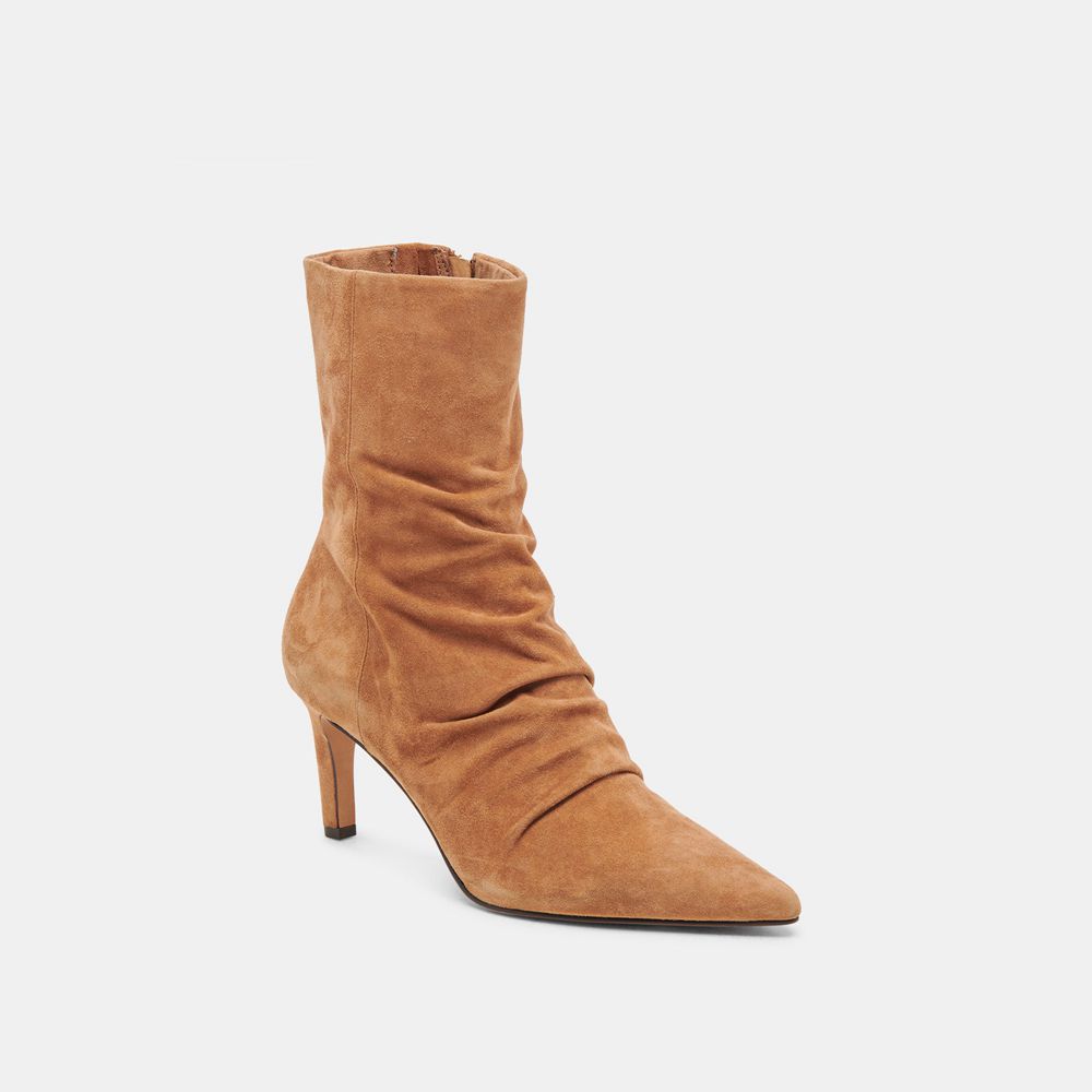 Dolce Vita Fernly Wide Calf Suede Women Boots Brown | US-042379RQE