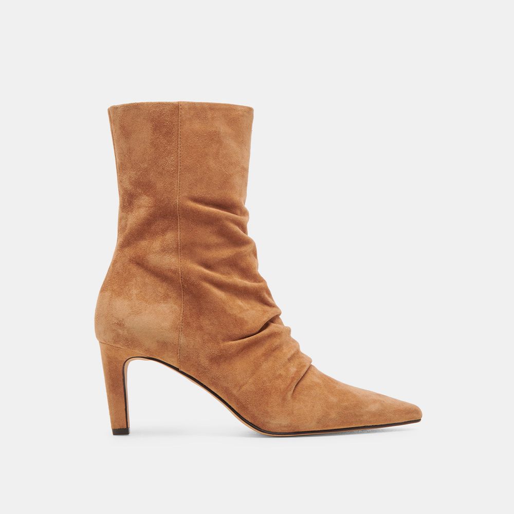 Dolce Vita Fernly Wide Calf Suede Women Boots Brown | US-042379RQE