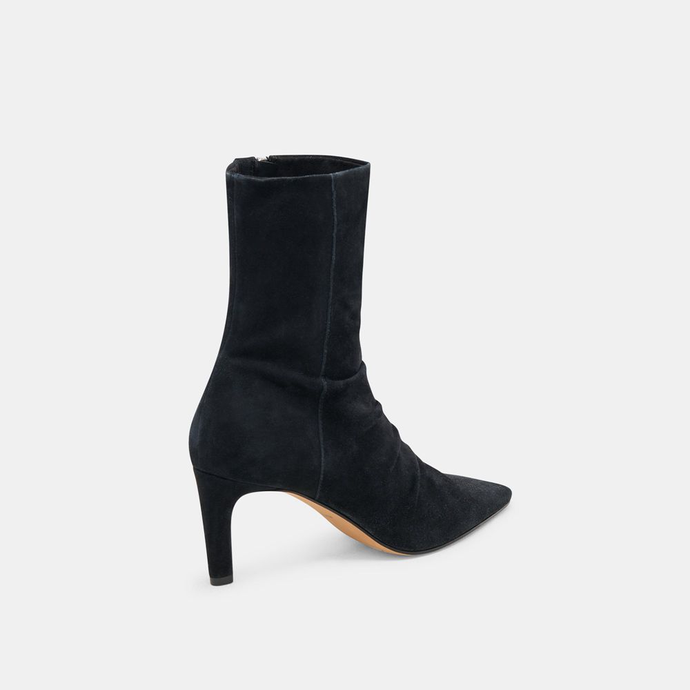 Dolce Vita Fernly Wide Calf Suede Women Boots Black | US-753694BPG