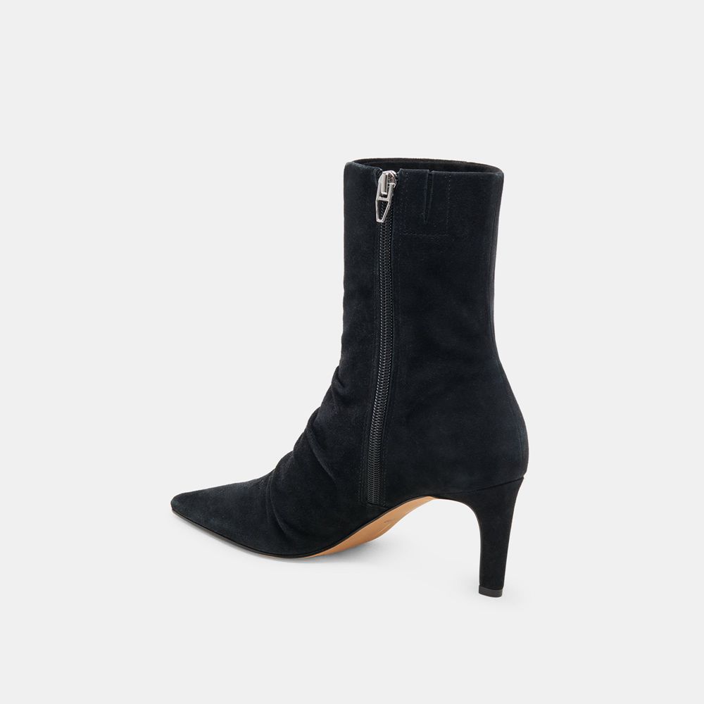 Dolce Vita Fernly Wide Calf Suede Women Boots Black | US-753694BPG