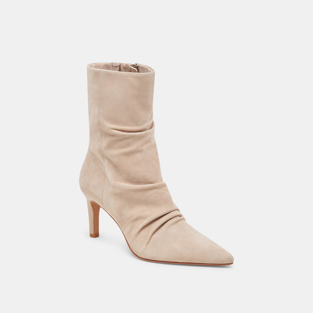 Dolce Vita Fernly Wide Calf Suede Women Boots Beige | US-037259QEY