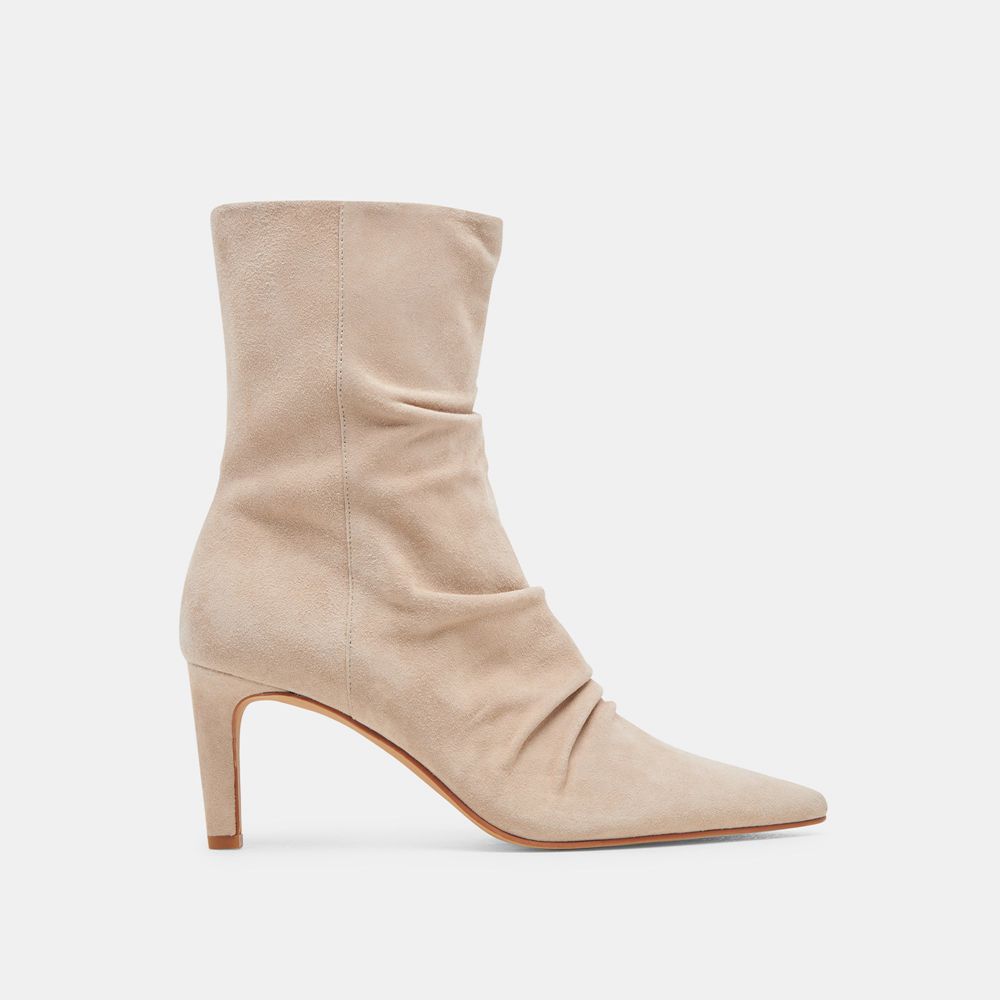 Dolce Vita Fernly Wide Calf Suede Women Boots Beige | US-037259QEY