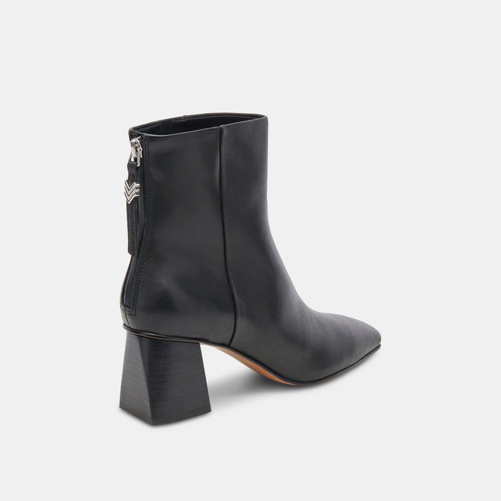 Dolce Vita Fifi H2O Wide Leather Women Booties Black | US-389120YKM