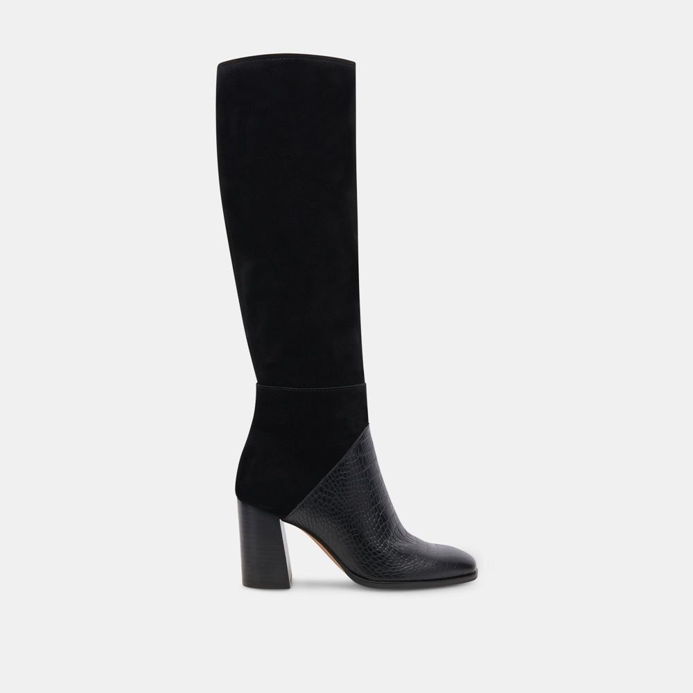 Dolce Vita Fynn Leather Women Boots Black | US-920315HLT