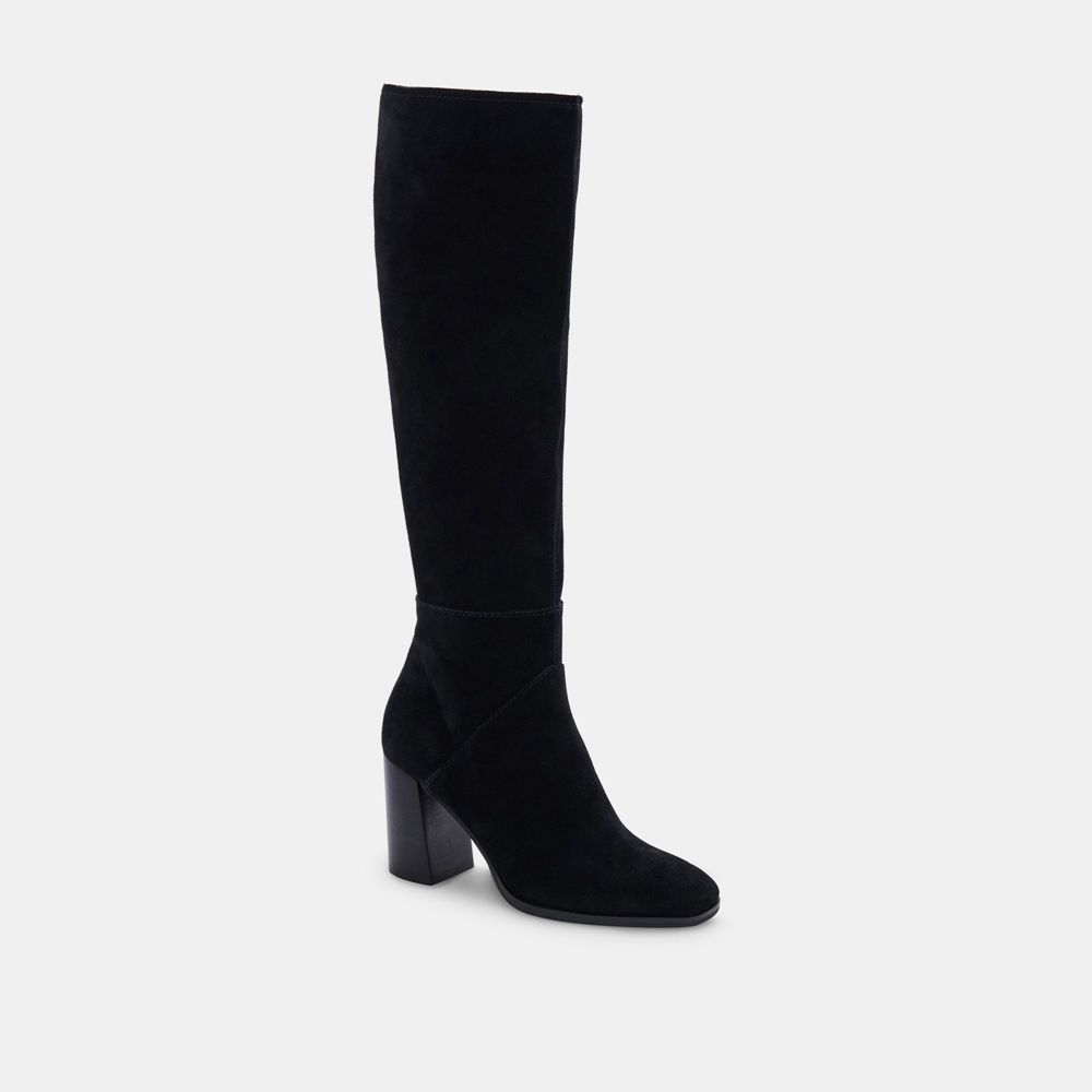 Dolce Vita Fynn Suede Women Boots Black | US-038749SUK