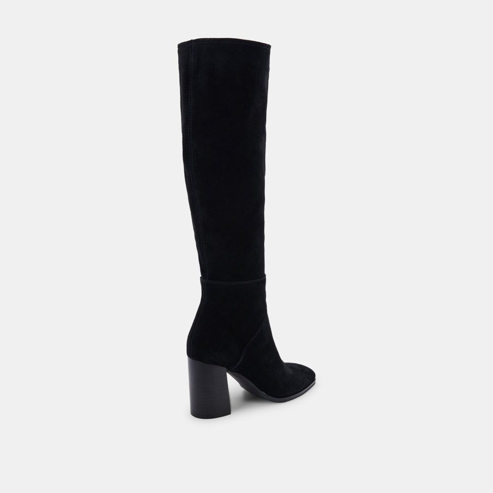 Dolce Vita Fynn Suede Women Boots Black | US-038749SUK