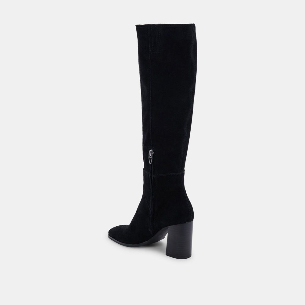 Dolce Vita Fynn Suede Women Boots Black | US-038749SUK