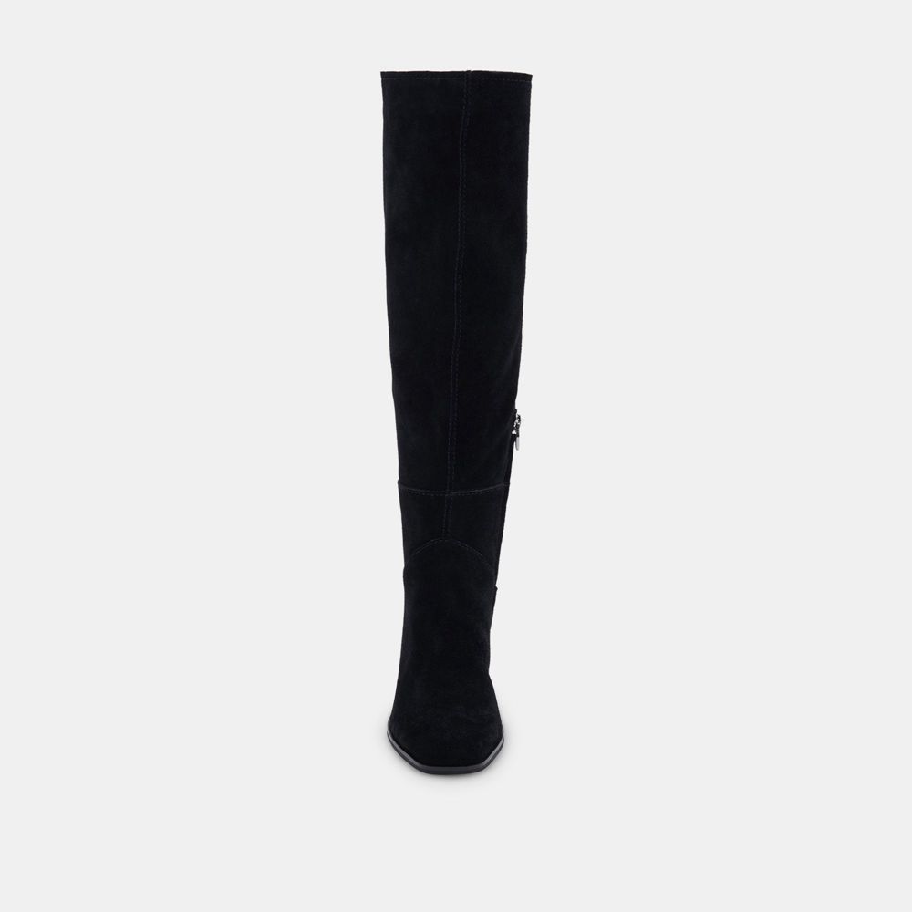 Dolce Vita Fynn Suede Women Boots Black | US-038749SUK