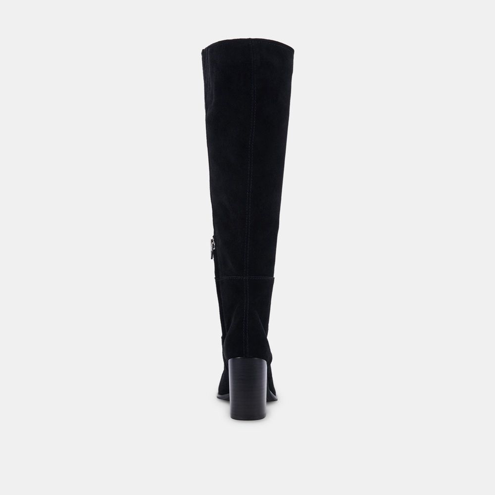 Dolce Vita Fynn Suede Women Boots Black | US-038749SUK