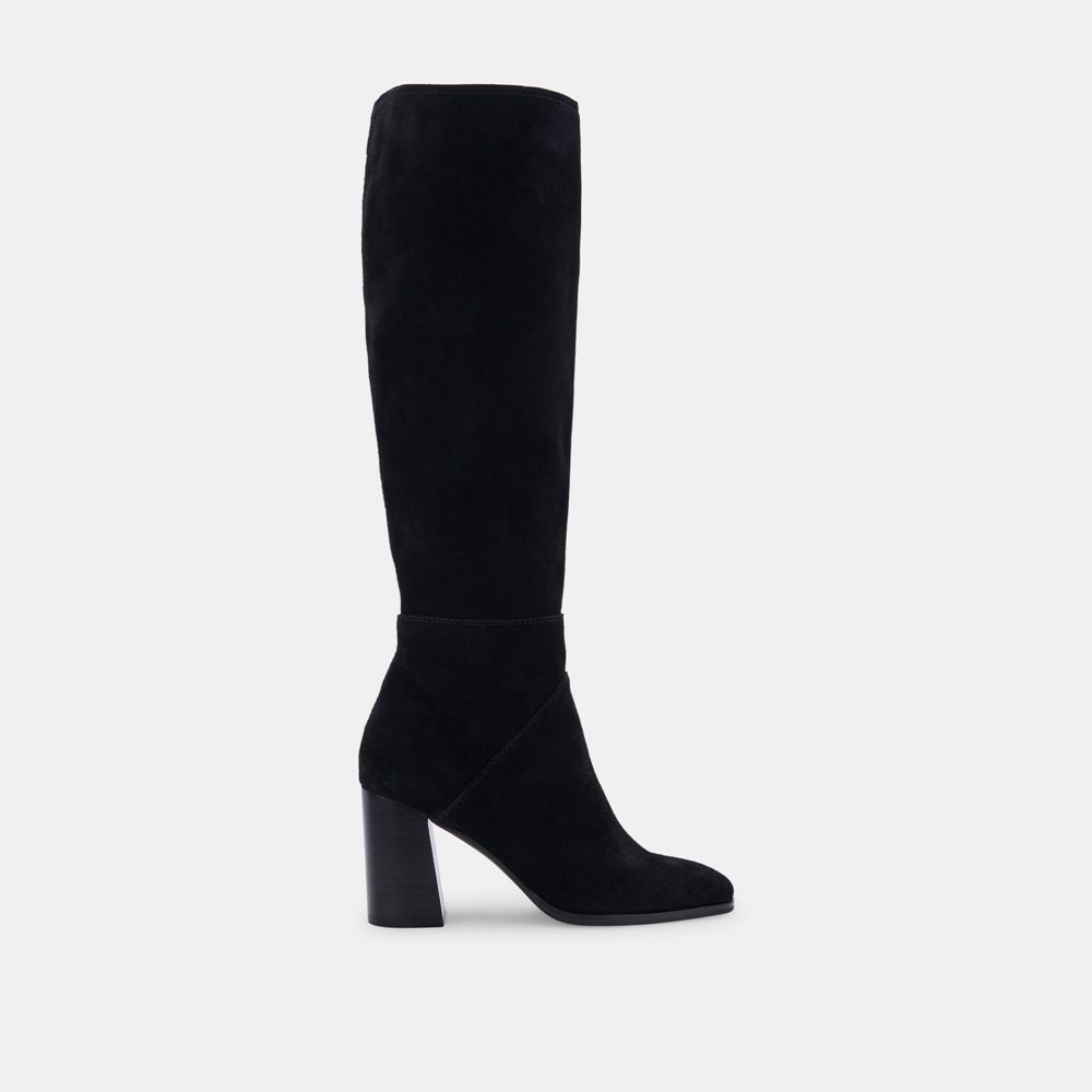 Dolce Vita Fynn Suede Women Boots Black | US-038749SUK