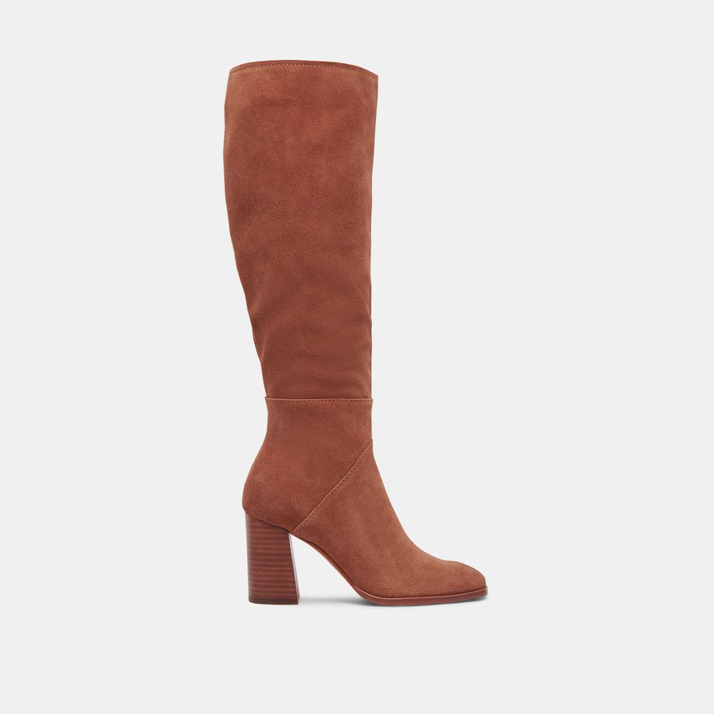 Dolce Vita Fynn Suede Women Boots Dark Brown | US-187359MVL