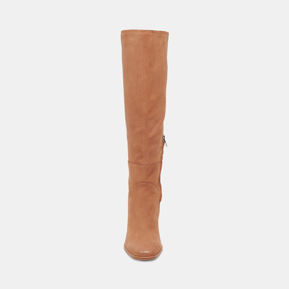 Dolce Vita Fynn Wide Calf Nubuck Women Boots Brown | US-471068MIP