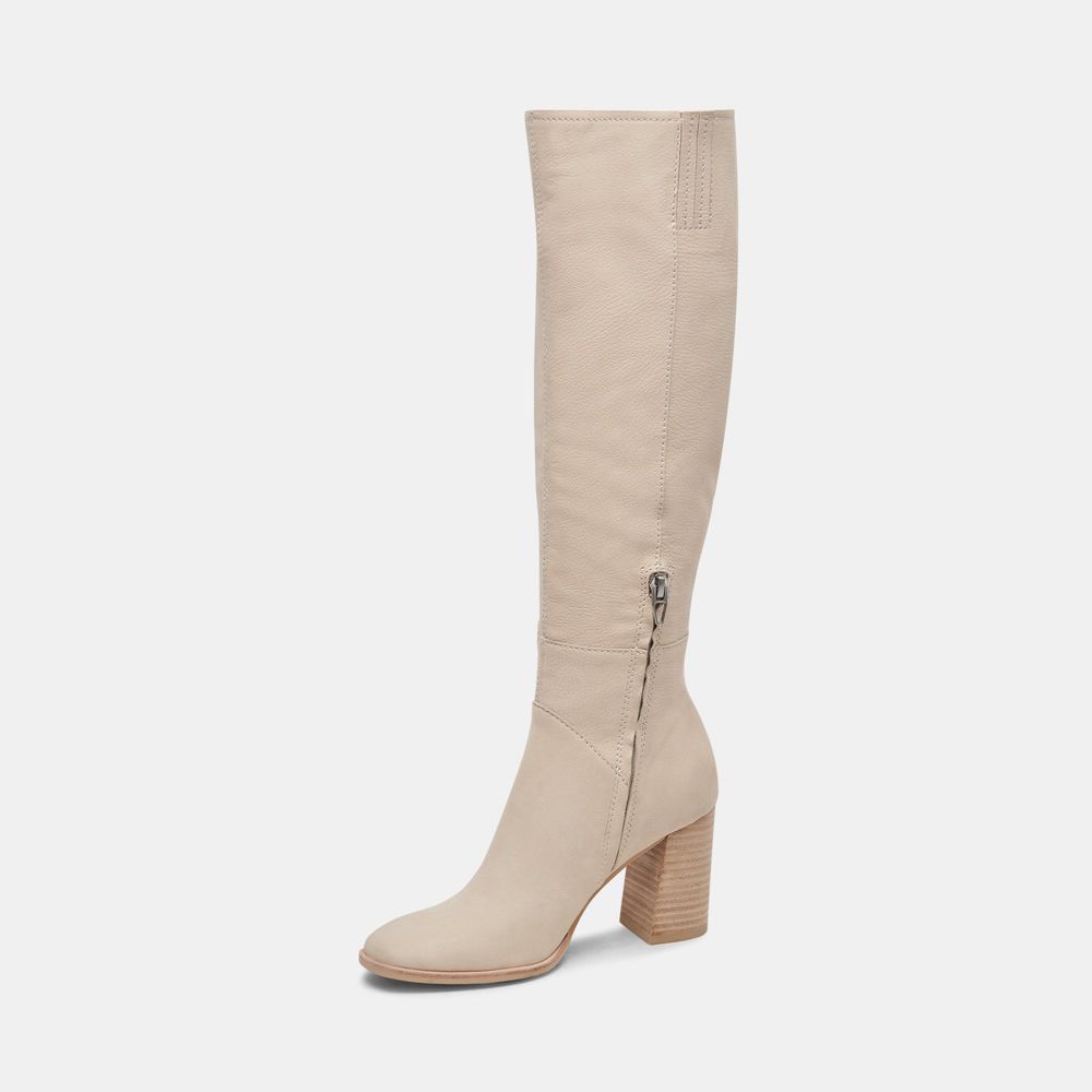 Dolce Vita Fynn Wide Calf Nubuck Women Boots Beige | US-735291GKI