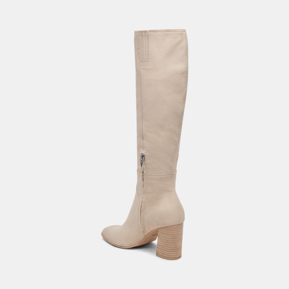 Dolce Vita Fynn Wide Calf Nubuck Women Boots Beige | US-735291GKI