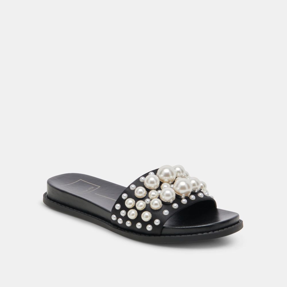 Dolce Vita Gabbi Pearl Women Sandals Black | US-192684MWB