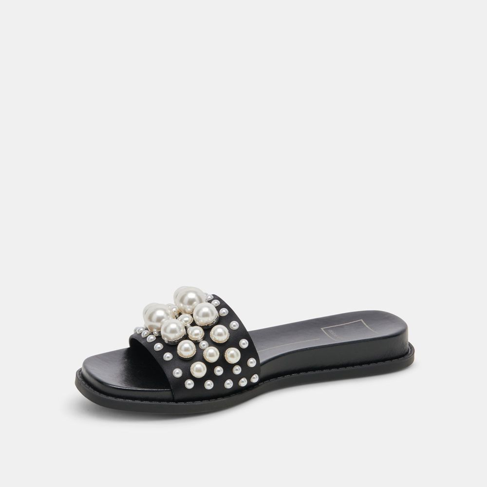 Dolce Vita Gabbi Pearl Women Sandals Black | US-192684MWB