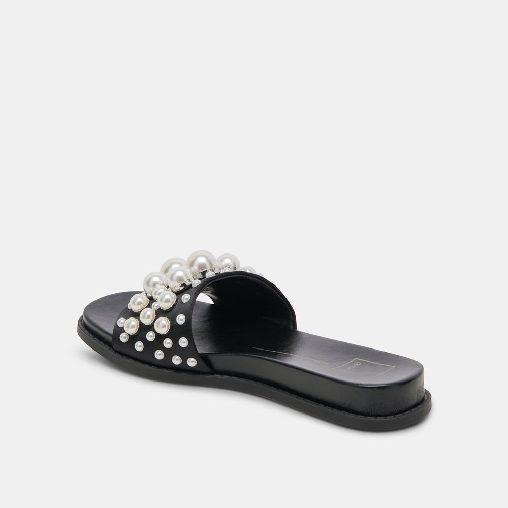 Dolce Vita Gabbi Pearl Women Sandals Black | US-192684MWB