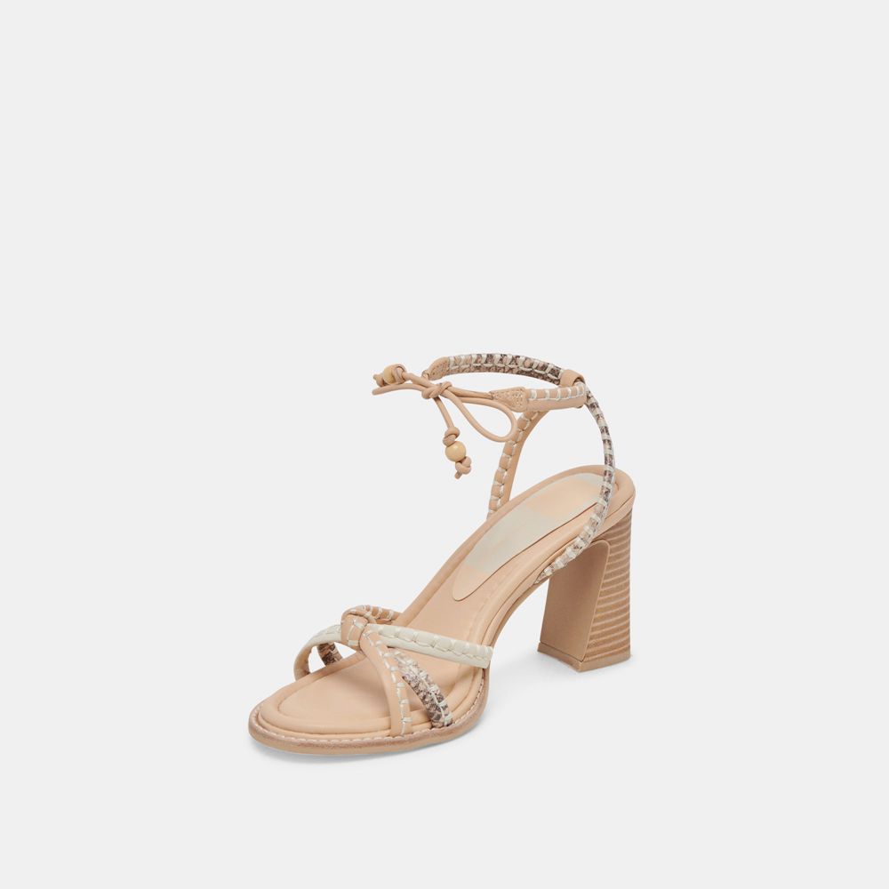 Dolce Vita Gazele Leather Women Heels Cream / Beige | US-917243SQJ