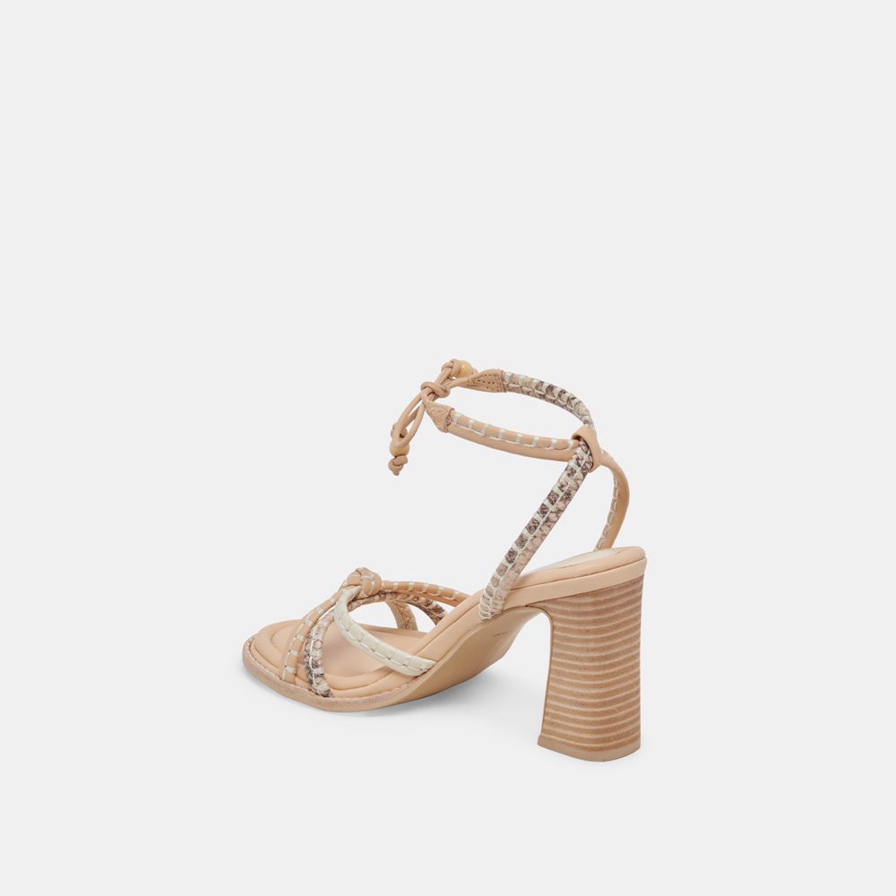 Dolce Vita Gazele Leather Women Heels Cream / Beige | US-917243SQJ