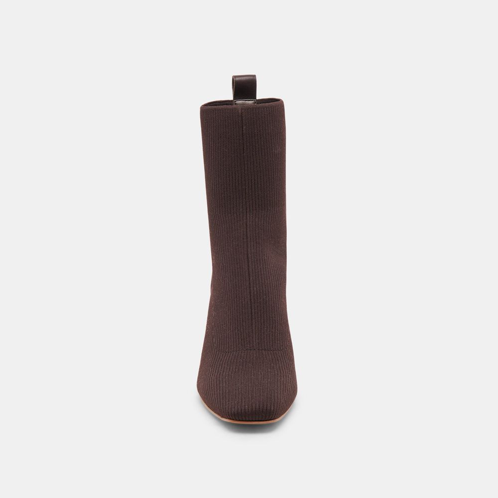 Dolce Vita Glamor Knit Women Boots Dark Brown | US-482710GPZ