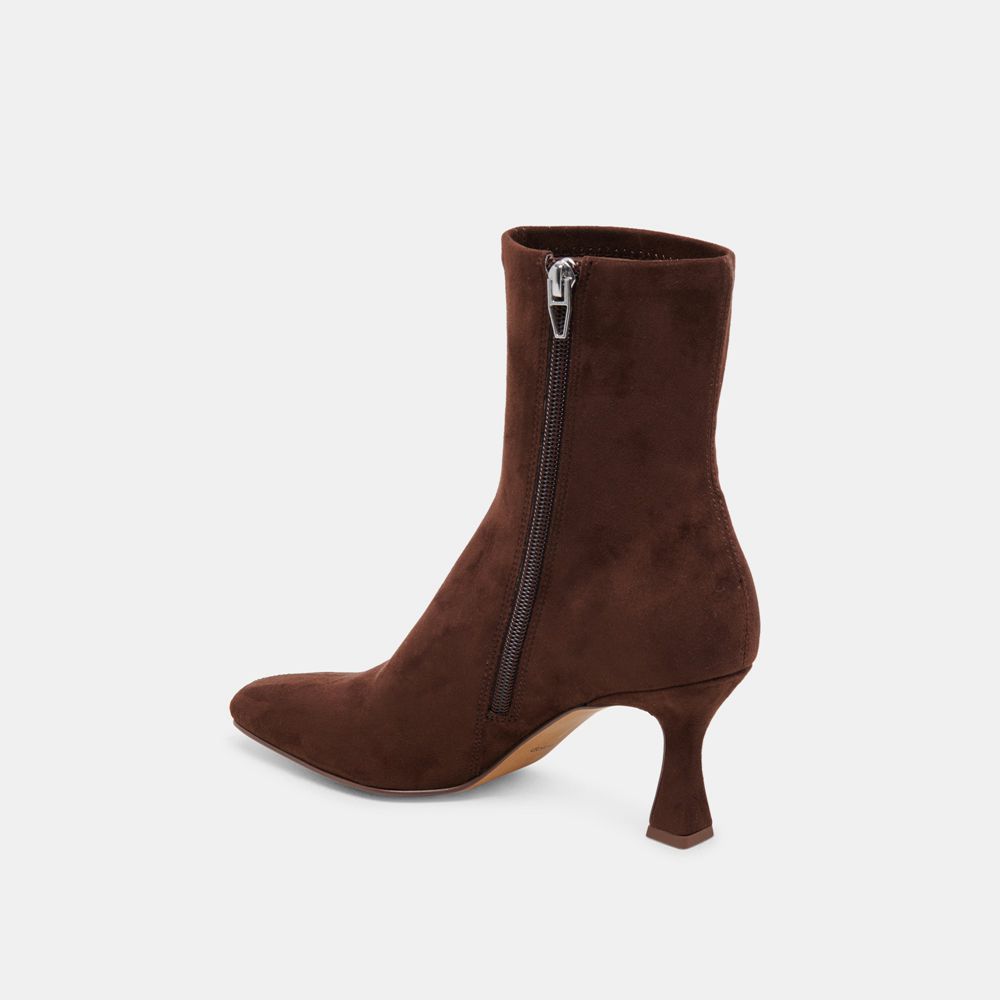 Dolce Vita Glamor Suede Women Boots Dark Brown | US-876593RHF