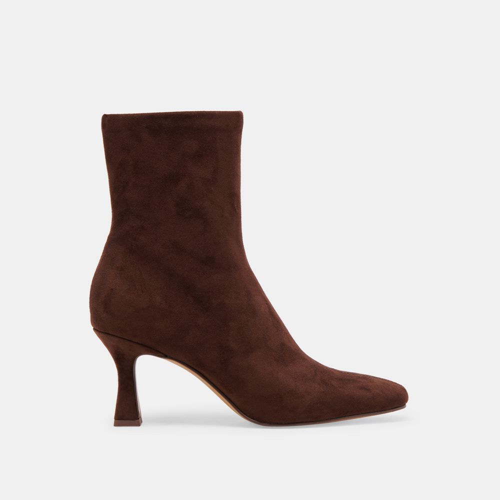 Dolce Vita Glamor Suede Women Boots Dark Brown | US-876593RHF