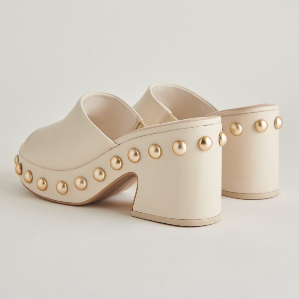 Dolce Vita Glori Leather Women Heels Cream | US-582903UTJ