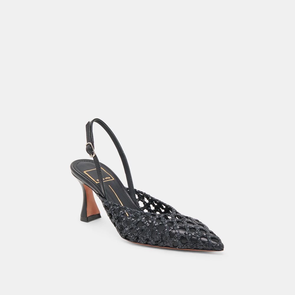 Dolce Vita Gloria Woven Women Heels Black | US-034625CWG