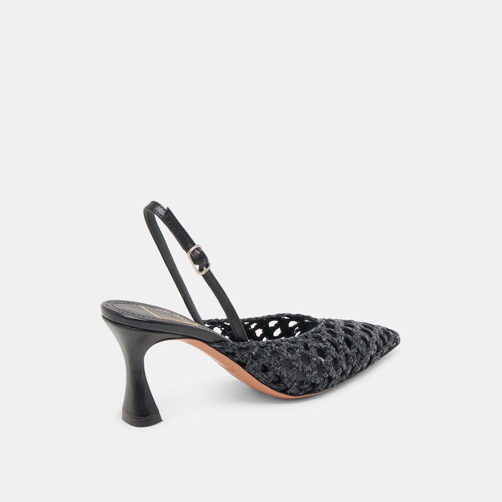 Dolce Vita Gloria Woven Women Heels Black | US-034625CWG