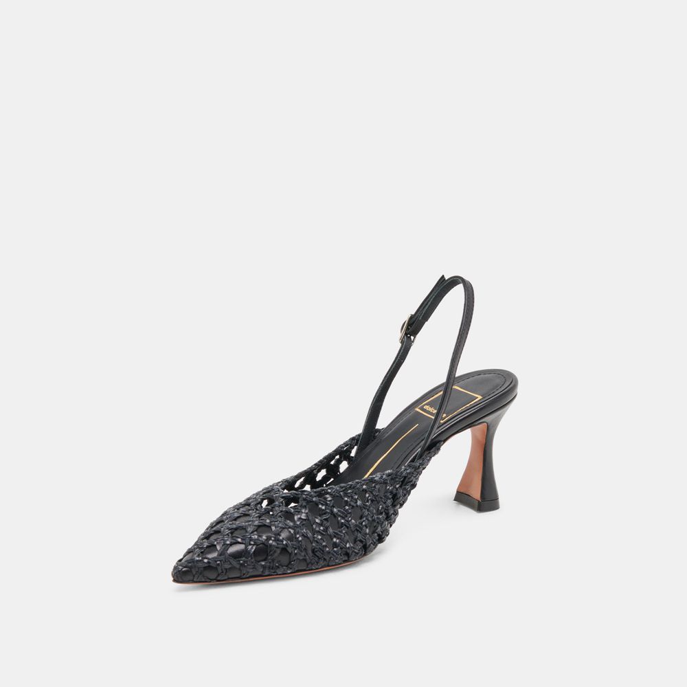 Dolce Vita Gloria Woven Women Heels Black | US-034625CWG