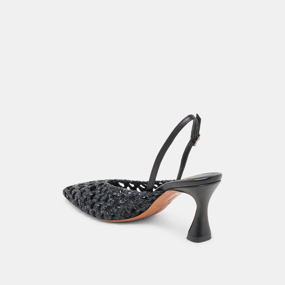 Dolce Vita Gloria Woven Women Heels Black | US-034625CWG