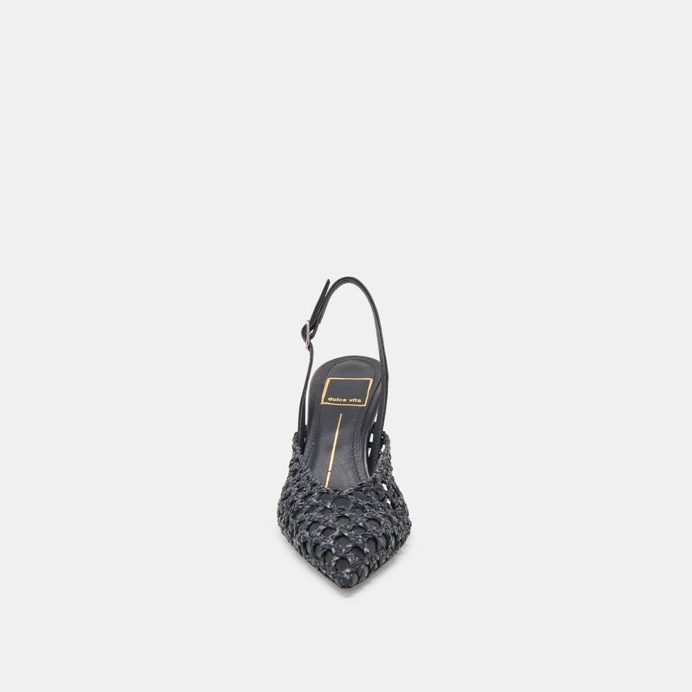 Dolce Vita Gloria Woven Women Heels Black | US-034625CWG