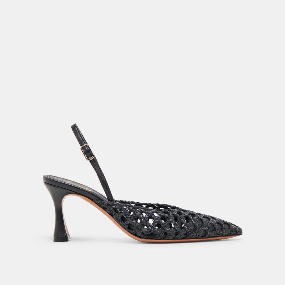 Dolce Vita Gloria Woven Women Heels Black | US-034625CWG