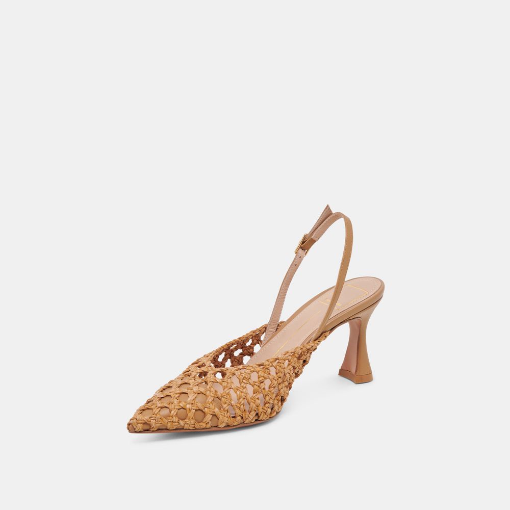 Dolce Vita Gloria Woven Women Heels Brown | US-894502EKM