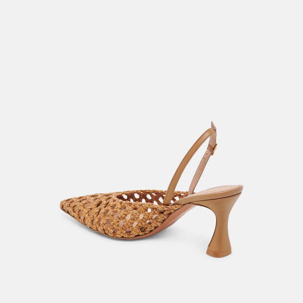 Dolce Vita Gloria Woven Women Heels Brown | US-894502EKM