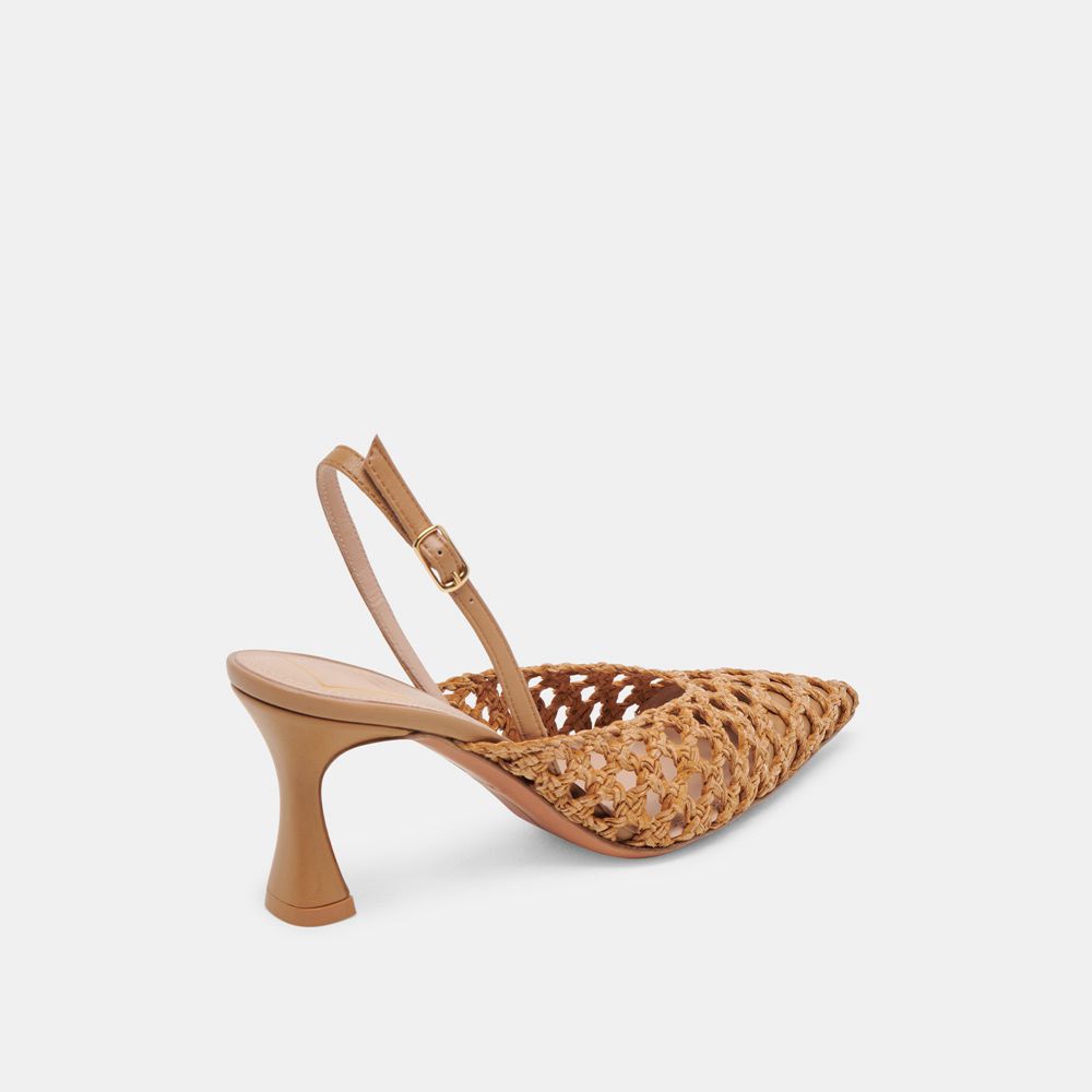 Dolce Vita Gloria Woven Women Heels Brown | US-894502EKM