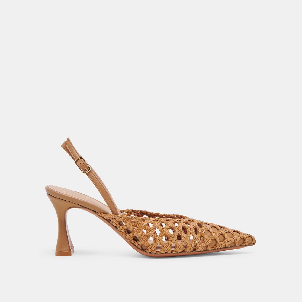 Dolce Vita Gloria Woven Women Heels Brown | US-894502EKM