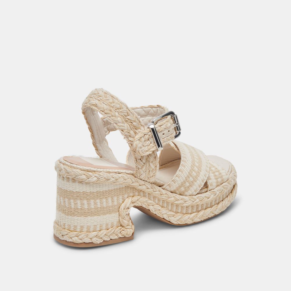 Dolce Vita Grayce Woven Women Heels Sandals Beige / White | US-061239ENA