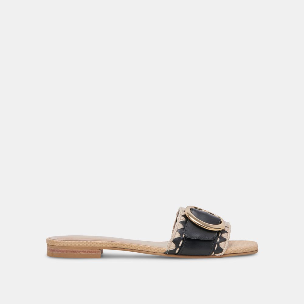 Dolce Vita Grecia Leather Women Sandals Black | US-349185TWI