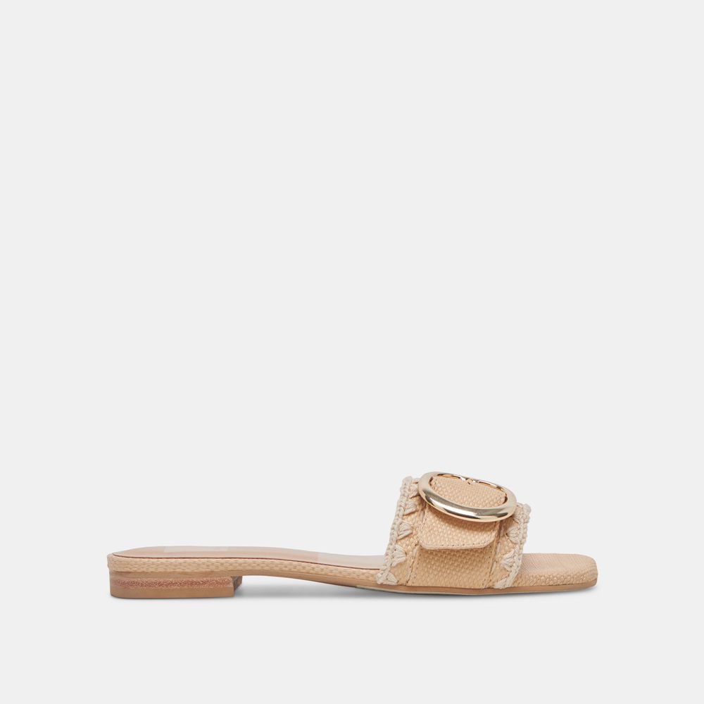 Dolce Vita Grecia Raffia Women Sandals Light Brown | US-319675KNG