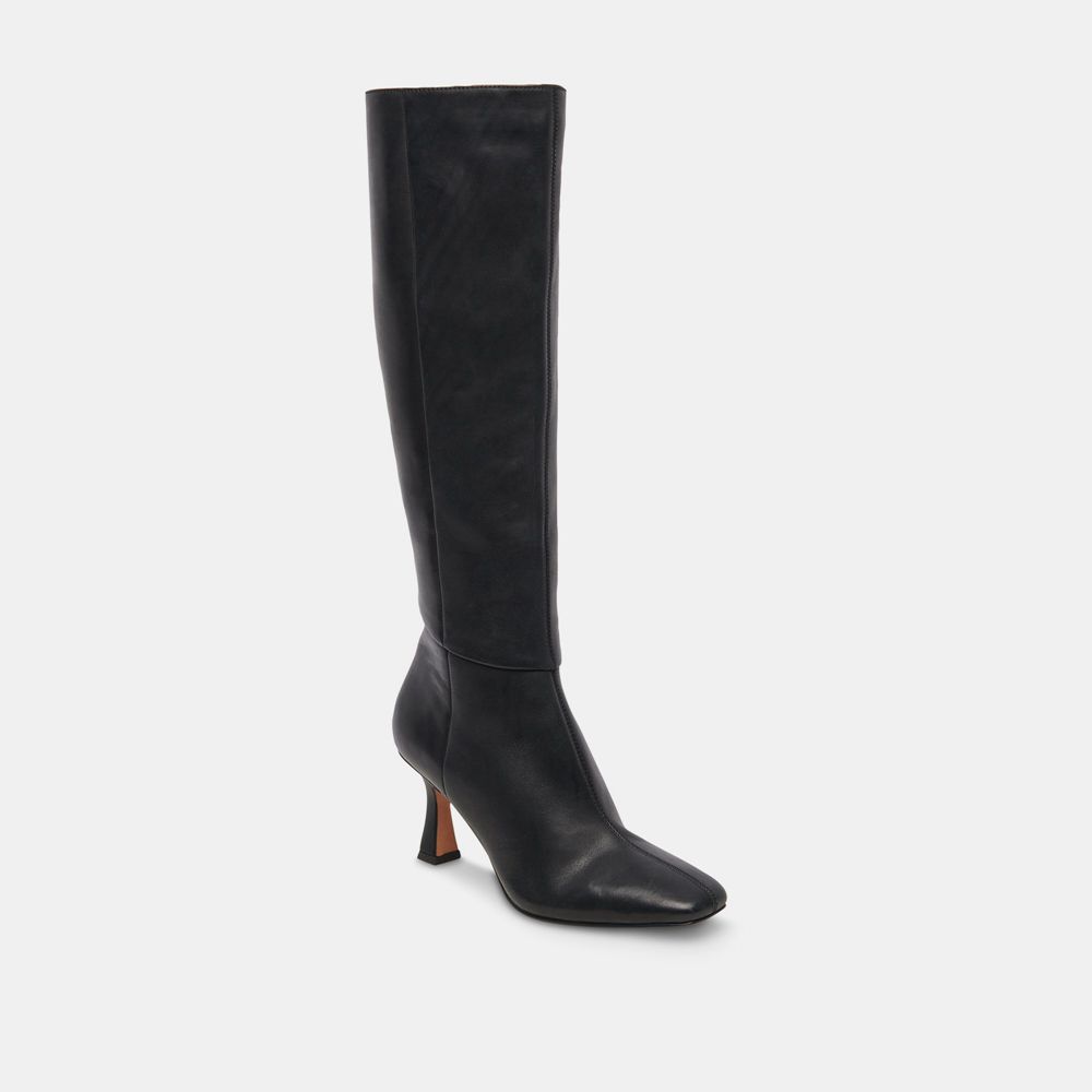 Dolce Vita Gyra Leather Women Boots Black | US-860591XCR