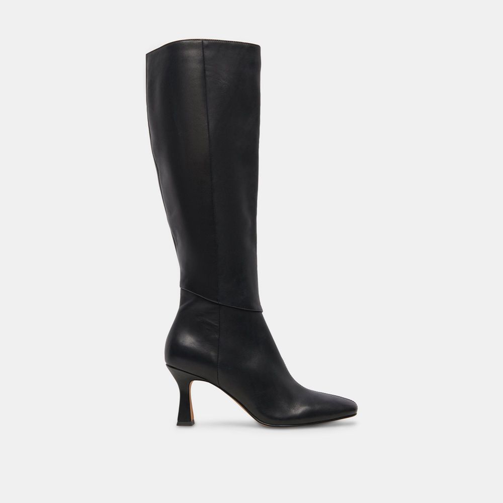 Dolce Vita Gyra Leather Women Boots Black | US-860591XCR